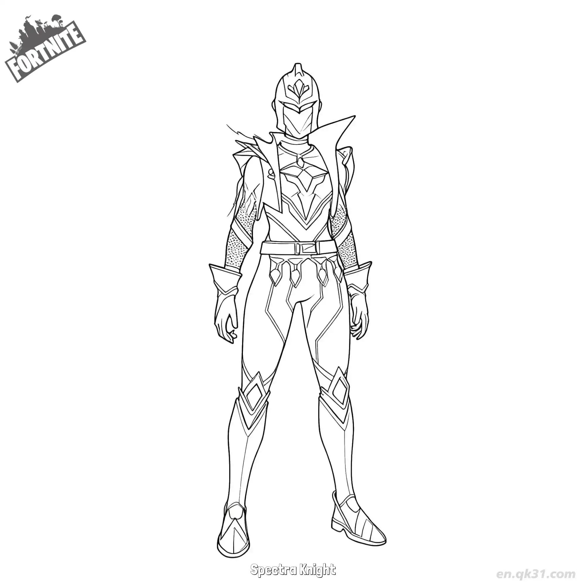 免费 光谱骑士 02简笔画 素描 涂鸦 - 免费可打印堡垒之夜 下载PDF 简笔画涂色页